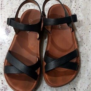 Link Comfort Girls Sandals Sz 1 Black